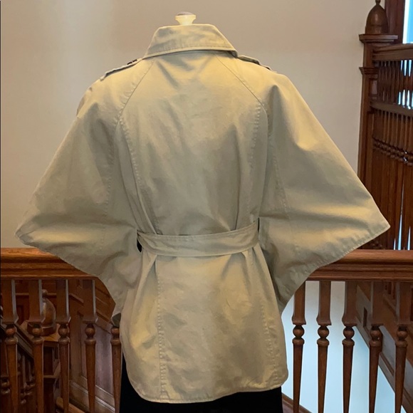 Anthropologie Tulle Double breasted Cape Jacket Khaki - Picture 5 of 9